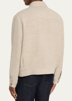 Loro PianaMen's Clem Summer Linen and Silk Blouson