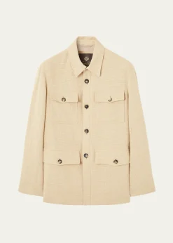 Loro PianaMen's Clem Summer Linen and Silk Shirt Jacket