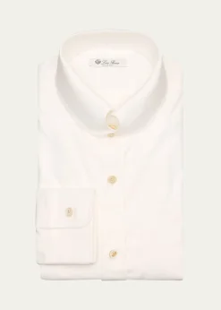 Loro PianaMen's Elia Cotton Flannel Dress Shirt