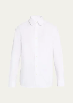 Loro PianaMen's Elia Cotton Round-Collar Sport Shirt