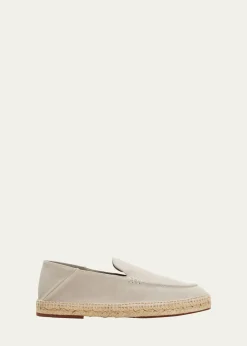 Loro PianaMen's Foldover Suede Espadrille