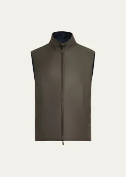 Loro PianaMen's Grian Gifts of Kings Reversible Full-Zip Vest