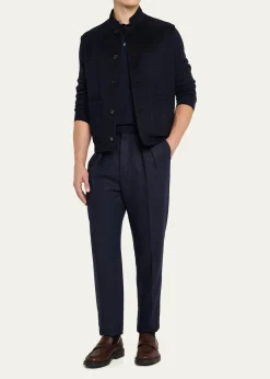 Loro PianaMen's Henley Cashmere Water-Repellent Vest