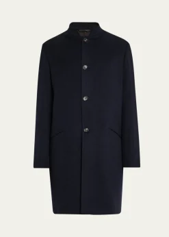 Loro PianaMen's Javier Double Knit Cashmere Rain Overcoat