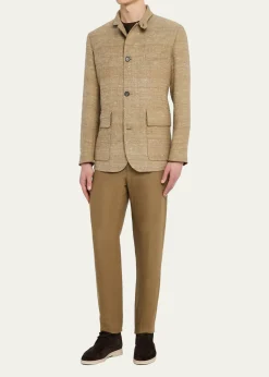 Loro PianaMen's Linen and Silk Roadster Single-Breasted Jacket