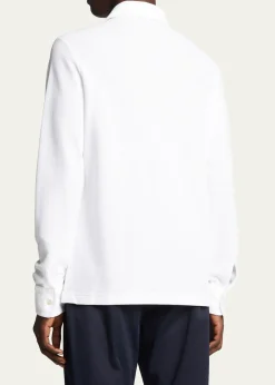Loro PianaMen's Long-Sleeve Pique Polo Shirt
