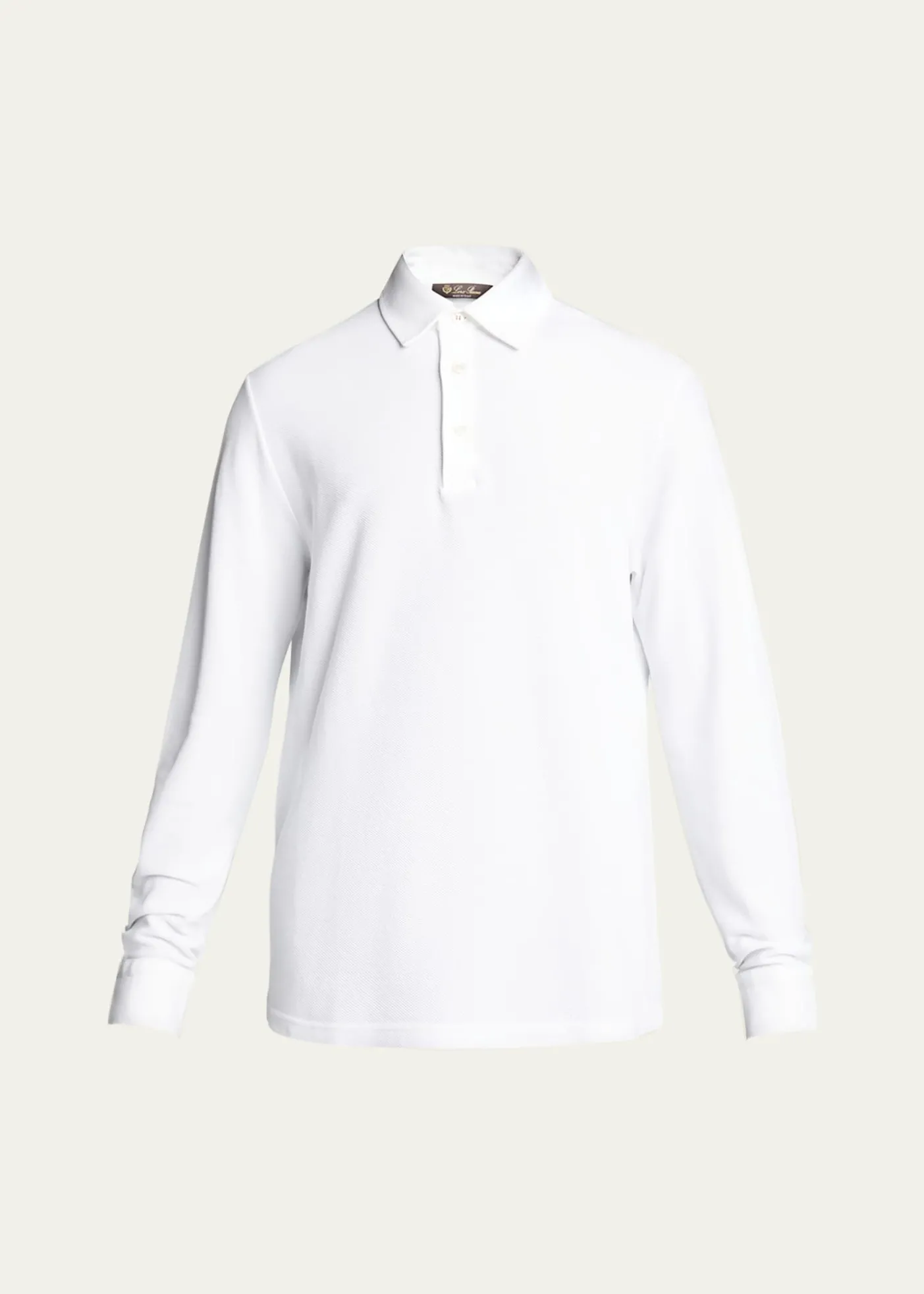 Loro PianaMen's Long-Sleeve Pique Polo Shirt