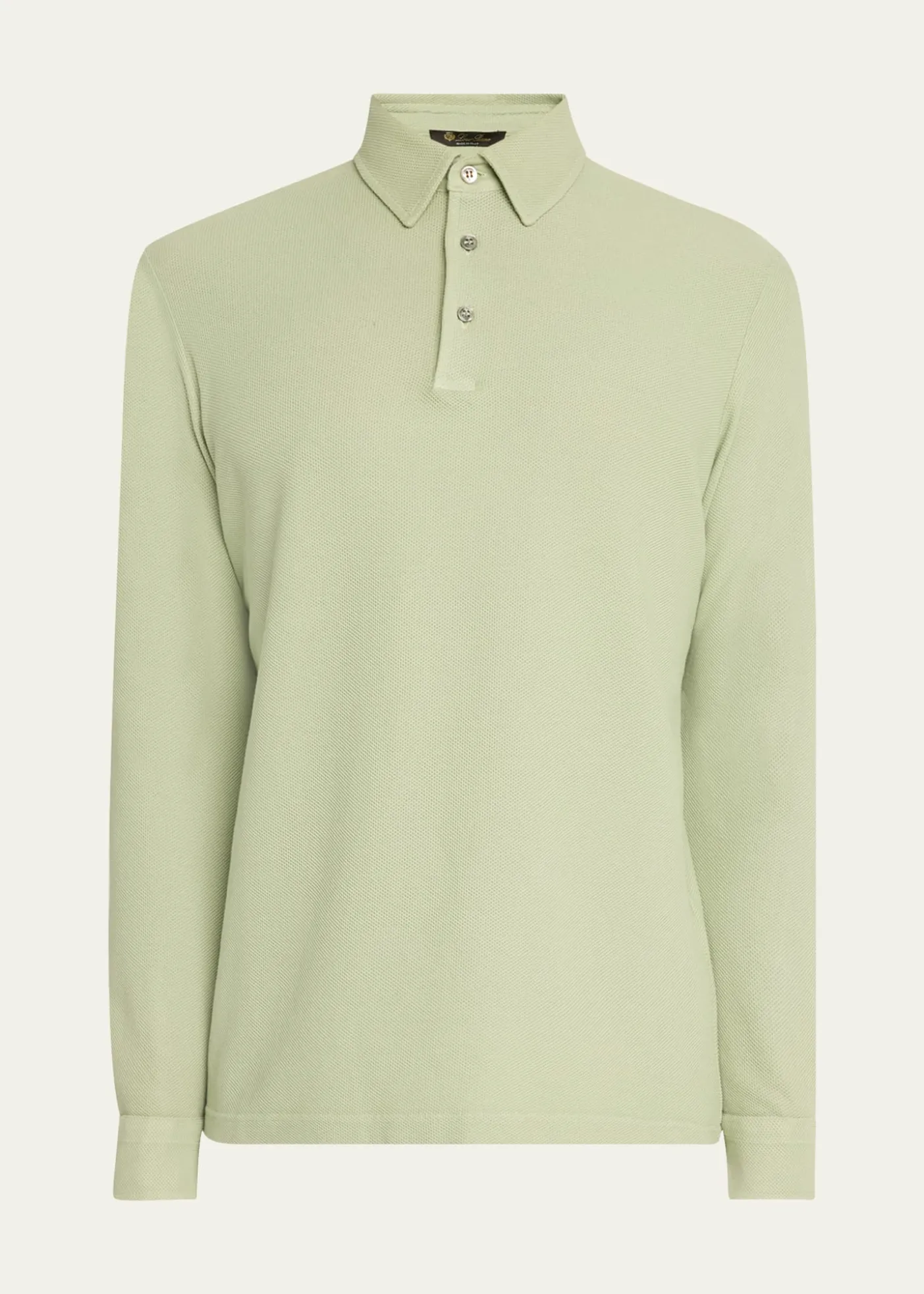 Loro PianaMen's Long-Sleeve Pique Polo Shirt