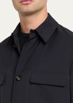 Loro PianaMen's Microfiber Water-Repellent Overshirt