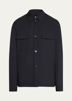 Loro PianaMen's Microfiber Water-Repellent Overshirt