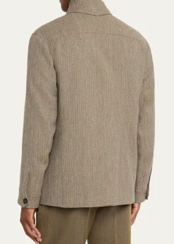Loro PianaMen's Piers Linen and Virgin Wool Field Jacket