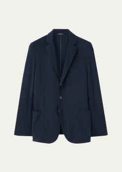 Loro PianaMen's Pique Single-Breasted Sweater Jacket