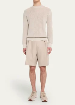 Loro PianaMen's Reinga Linen Pleated Bermuda Shorts