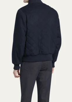 Loro PianaMen's Reversible Quilted Cashmere Bomber Jacket