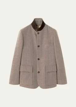 Loro PianaMen's Silk Tweed Roadster Jacket