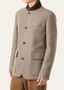 Loro PianaMen's Silk Tweed Roadster Jacket