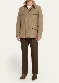 Loro PianaMen's Stafford Virgin Wool and Cashmere Pleated Pants