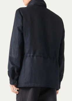 Loro PianaMen's Traveller Linen and Silk Field Jacket