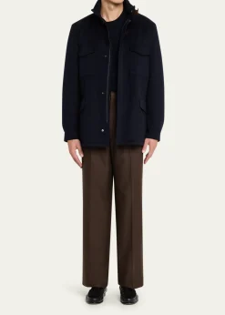 Loro PianaMen's Traveller Water-Resistant Cashmere Field Jacket
