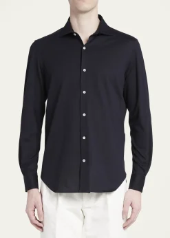 Loro PianaMen's Woven Cotton Oxford Sport Shirt