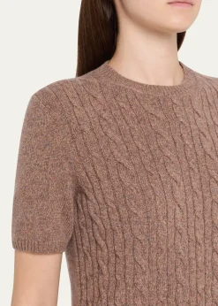 Loro PianaTreccia Cashmere Short-Sleeve Sweater
