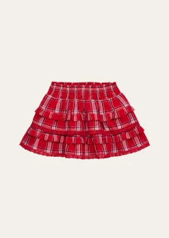 LoveShackFancyGirl's Billie Tiered Tartan Mini Skirt, Size 4-6