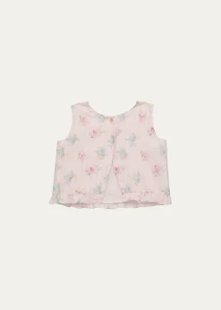 LoveShackFancyGirl's Nue Sleeveless Floral Cotton Top, Size 0M-24M
