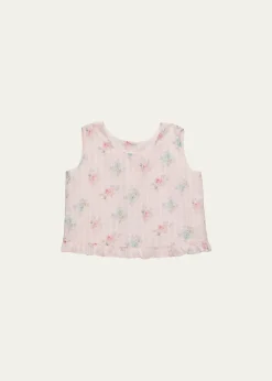 LoveShackFancyGirl's Nue Sleeveless Floral Cotton Top, Size 0M-24M