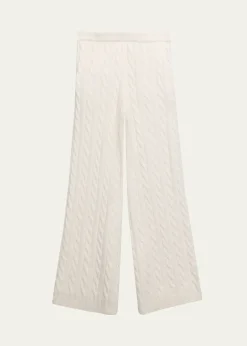 LoveShackFancyGirl's Shalley Cable-Knit Pants, Size 2-6