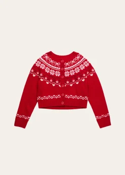 LoveShackFancyGirl's Wrenna Fair Isle Wool Cardigan, Size 2-6