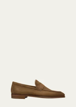 MagnanniMen's Duerro Grained Leather Penny Loafers