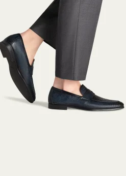 MagnanniVincente Lizard Leather Penny Loafers
