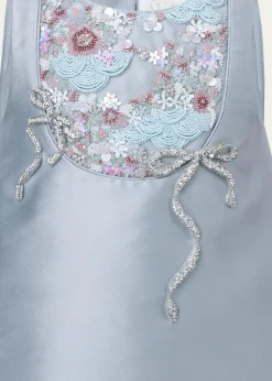 Maison AvaGirl's Seraphine Embellished Crystal Bow Mini Dress, Size 12-14