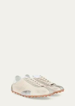 Maison MargielaMen's Sprinters Nylon and Leather Low-Top Sneakers