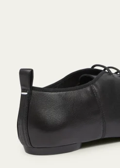 Maison MargielaMen's Tabi Jazz Leather Lace-Up Ballerina Flats
