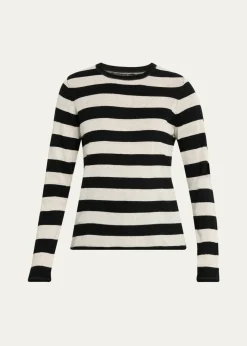 Majestic FilaturesMachine Washable Cashmere Striped Pullover