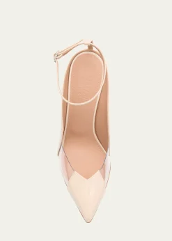Malone SouliersMalia M-Shaped Pointed Cap Toe Patent Leather Pumps