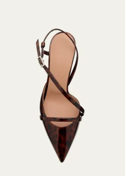 Malone SouliersValeria Pointed-Toe Tortoise Patent Leather Pumps