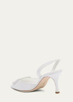 Manolo BlahnikMaysli Leather Buckle Halter Pumps