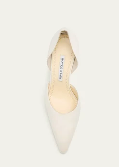 Manolo Blahnik90mm Taylerbinu Satin Pointed-Toe Pumps
