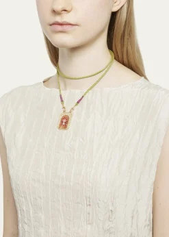 Marie Lichtenberg18k Yellow Gold Diamond Mushroom Cord Necklace