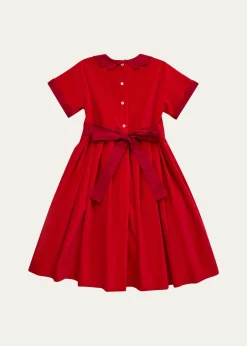 Mariella FerrariGirl's Velvet Cotton Party Dress, Size 3-12