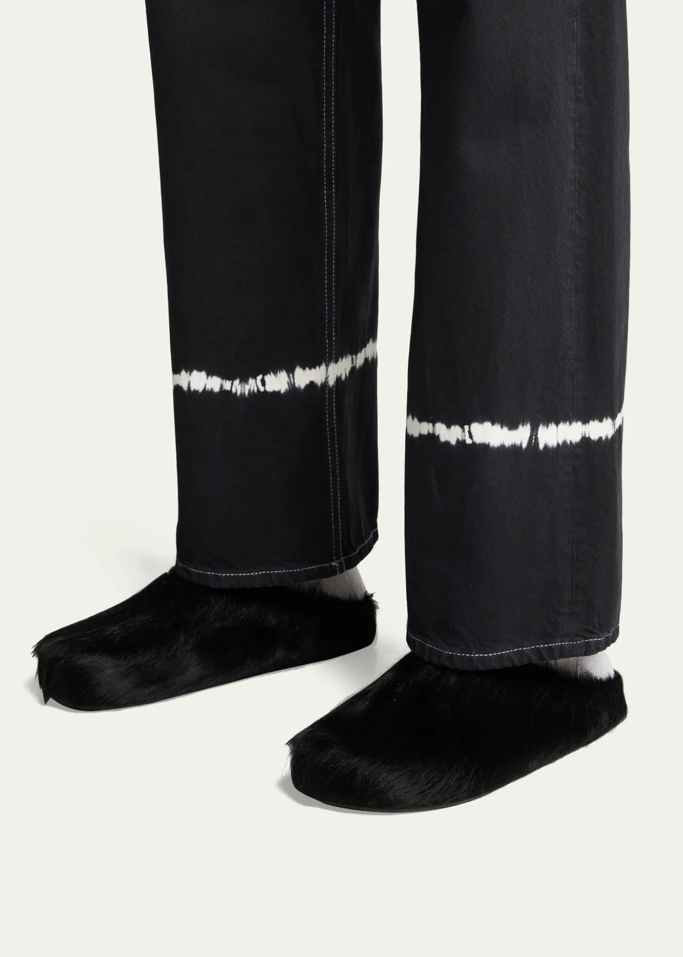 MarniMen's Fussbett Calf Hair Sabot Mules