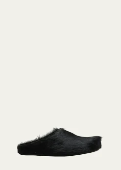 MarniMen's Fussbett Calf Hair Sabot Mules