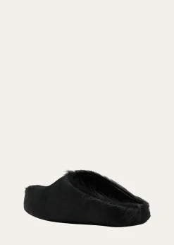 MarniMen's Fussbett Calf Hair Sabot Mules