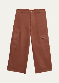 MarniMen's Linen Wide-Leg Cargo Pants