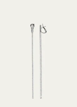 Mattia Cielo18K White Gold Thick Diamond Tennis Earrings