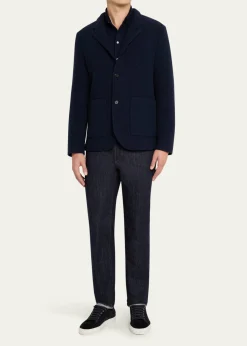 Maurizio BaldassariMen's Cashmere Stand Collar Four-Button Jacket