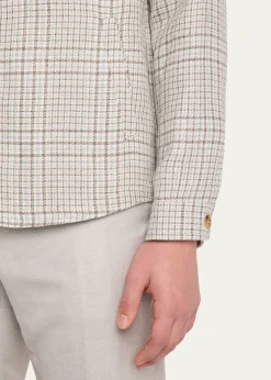Maurizio BaldassariMen's Linen, Silk and Wool Overshirt with Pockets