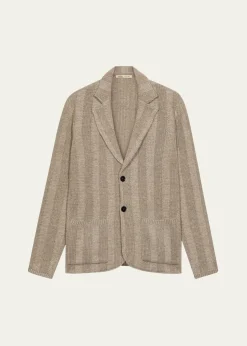 Maurizio BaldassariMen's Linen and Merino Wool Knit Jacket